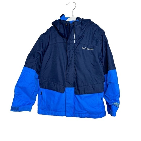 Columbia Omni-Tech Blue Two Tone Jacket Waterproof Breathable Boys Size XXS 4/5 - Picture 1 of 9